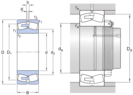 hkbearingservice-239/900 CA/W33 Spherical Roller Bearing Drawing hkbearingservice-239/900 CA/W33 Spherical Roller Bearing Drawing